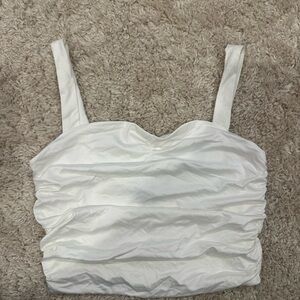 White Ruched Women's Top